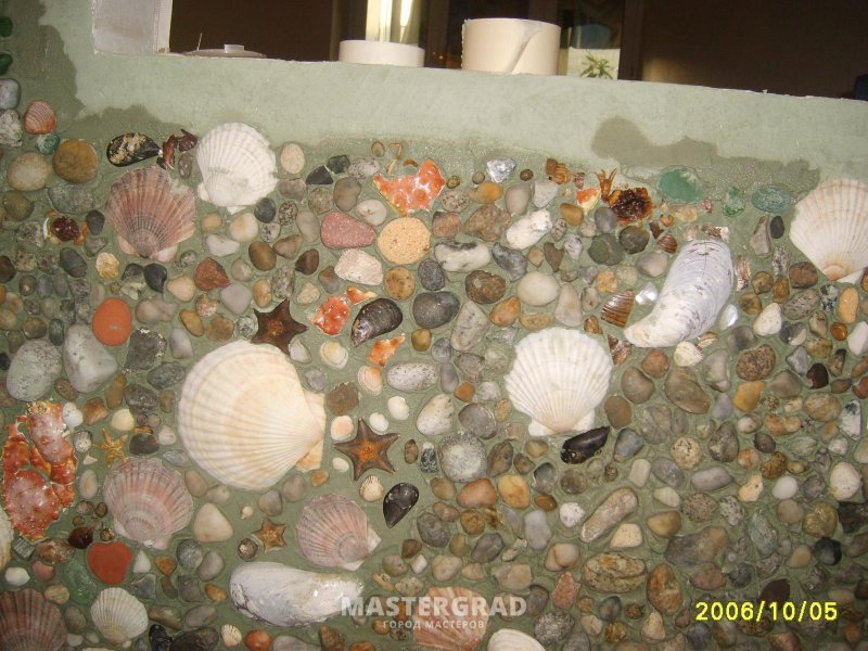 Декор из морских ракушек для дачи