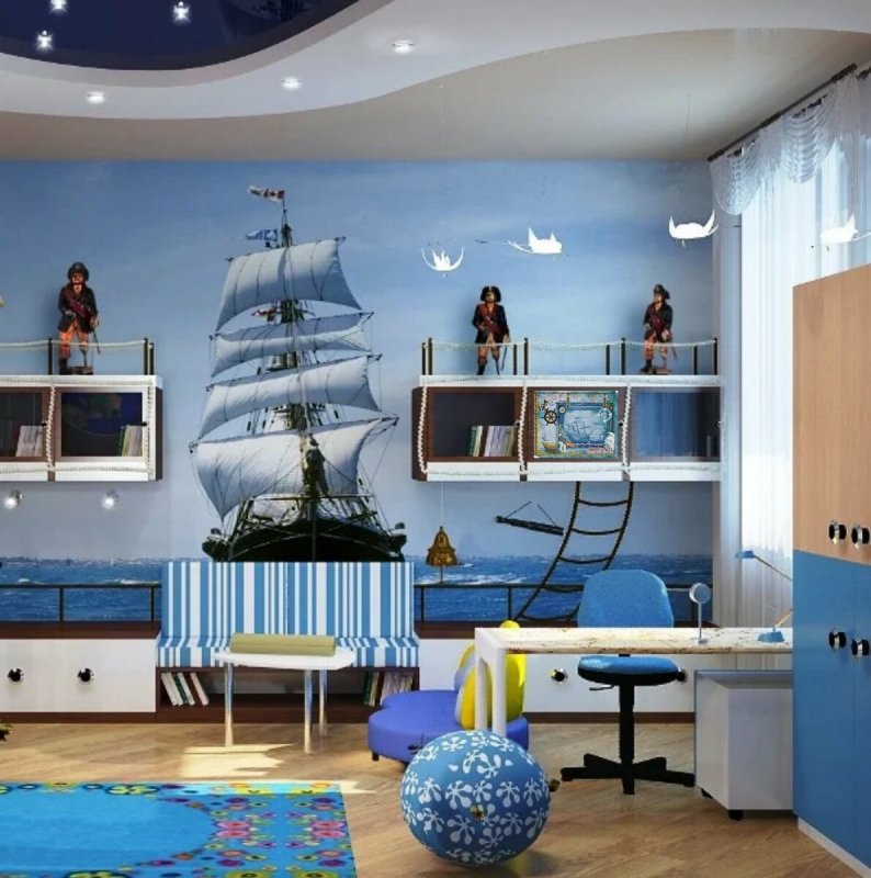 Стена в морском стиле