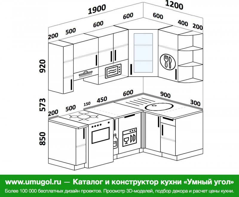 Кухня 160 на 220 угловая