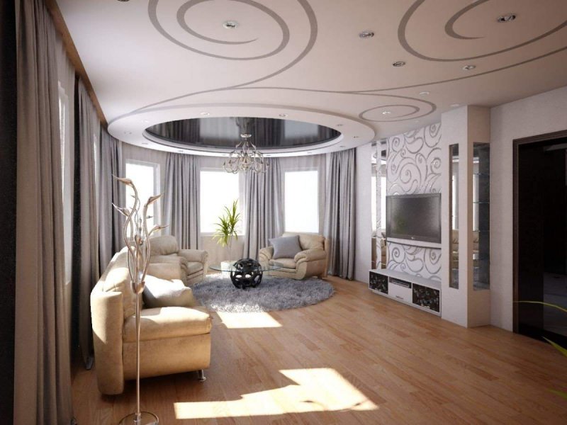 Интерьеры гостиных с эркером