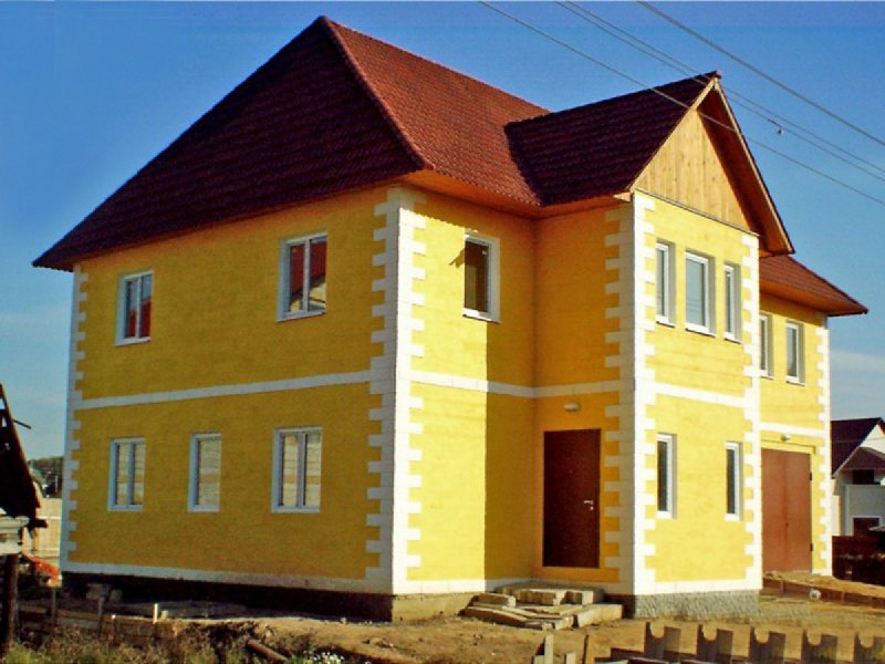 Покраска дома из блоков снаружи