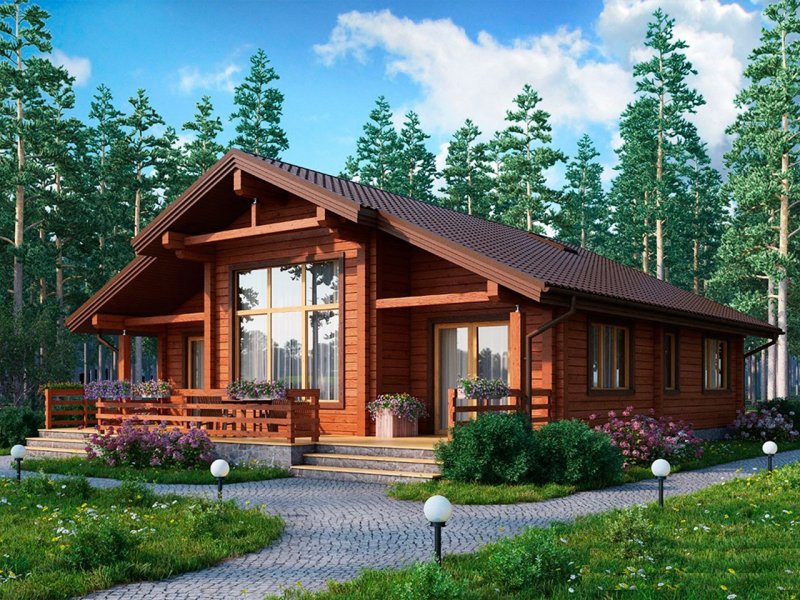 Дома из клееного бруса 100 м2