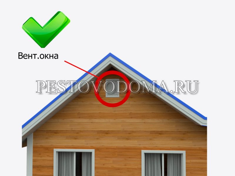 Вентиляционное окно на чердаке