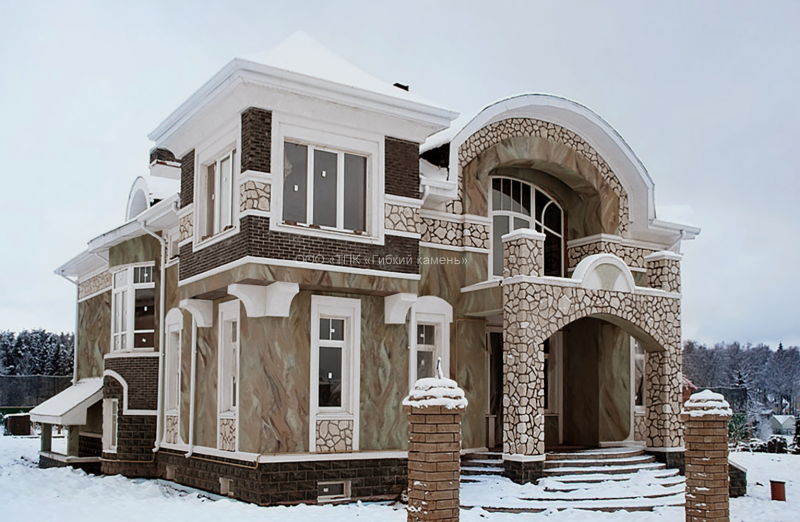 Фасады из гибкого мрамора