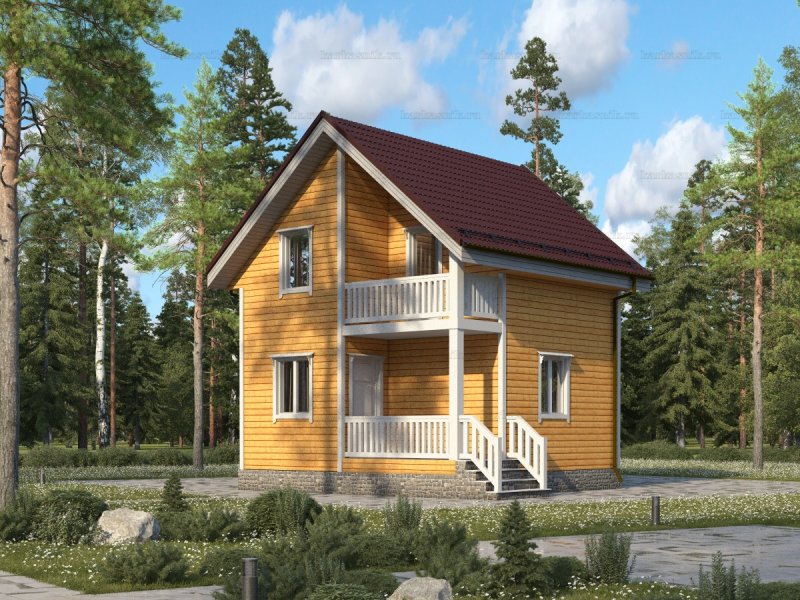 Баня 6х6 с террасой