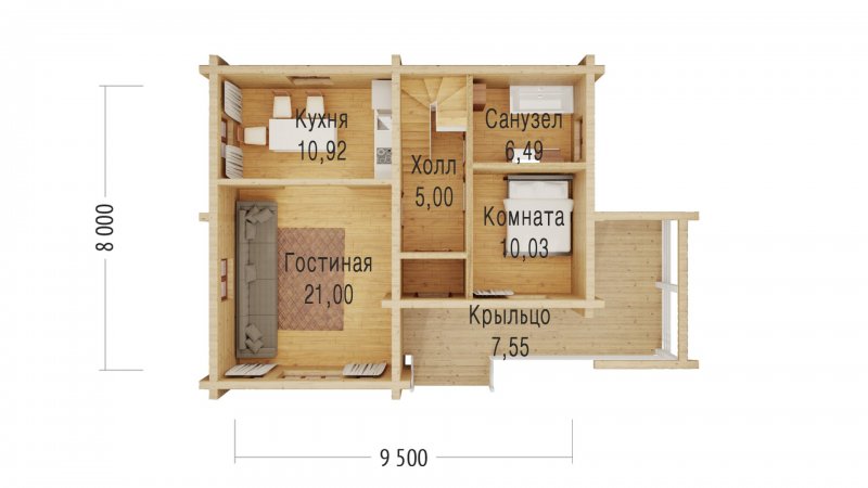 Дом из бруса планировка