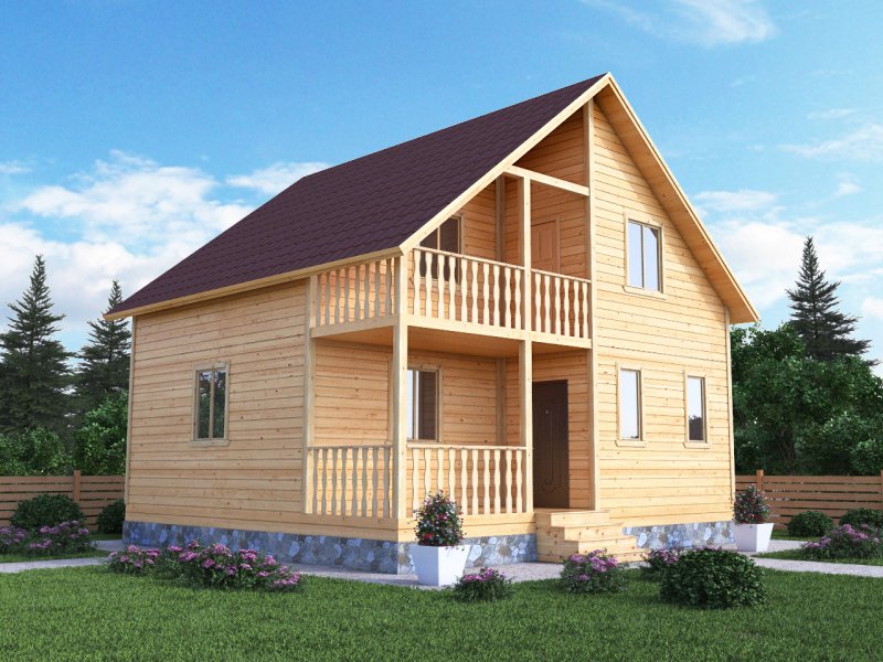 Каркасный дом 7×8 полутороэтажный
