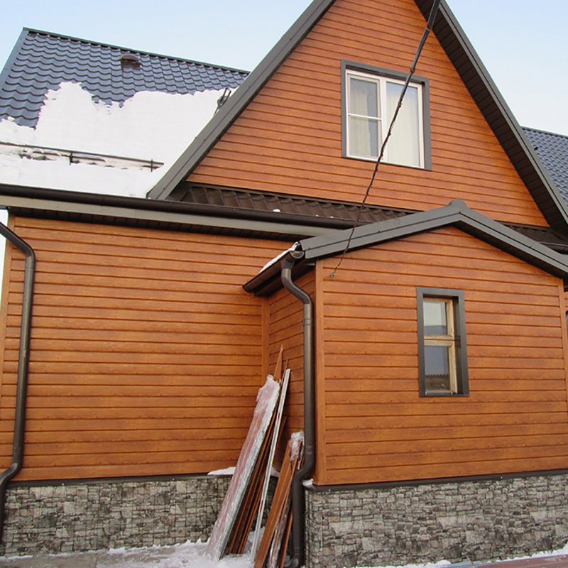 Стальной сайдинг l-брус Ecosteel кедр текстурированный