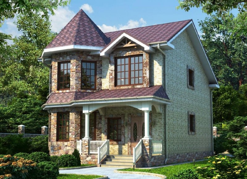 Красивые двухэтажные коттеджи