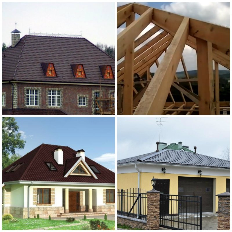 Четырехскатная шатровая кровля