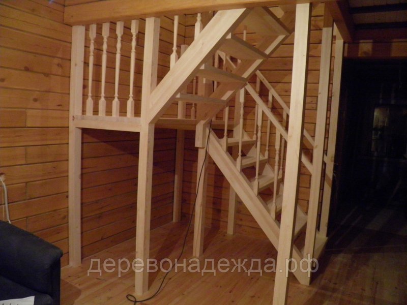 Двухмаршевая лестница с площадкой d rfhrfccyjv ljvt