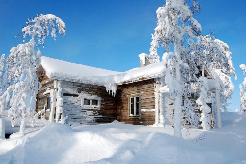 Деревня в снегу