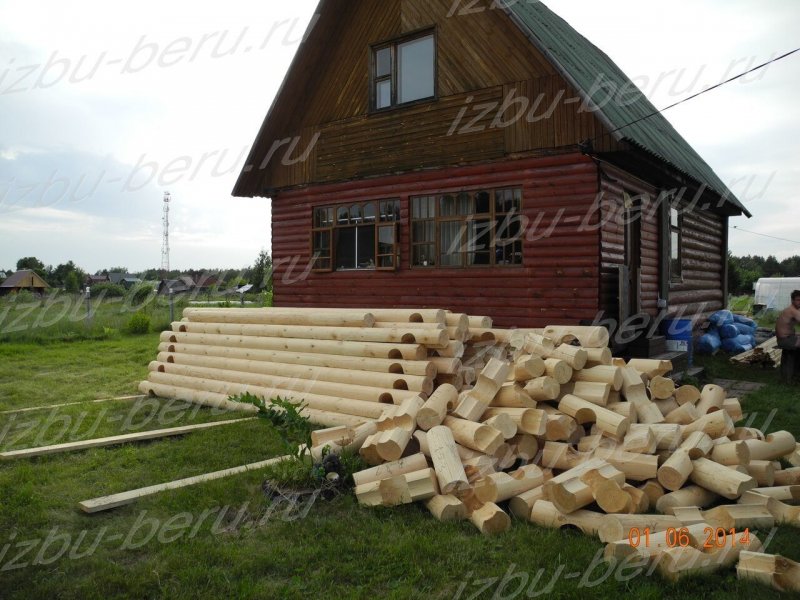 Пристрой из бревна к деревянному дому из бревна