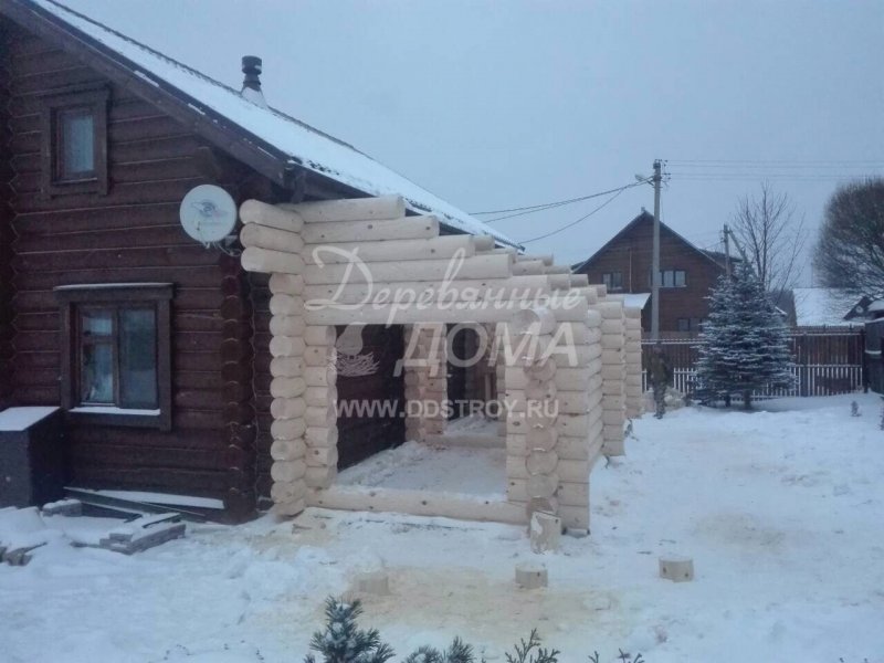 Пристройка гаража к срубу