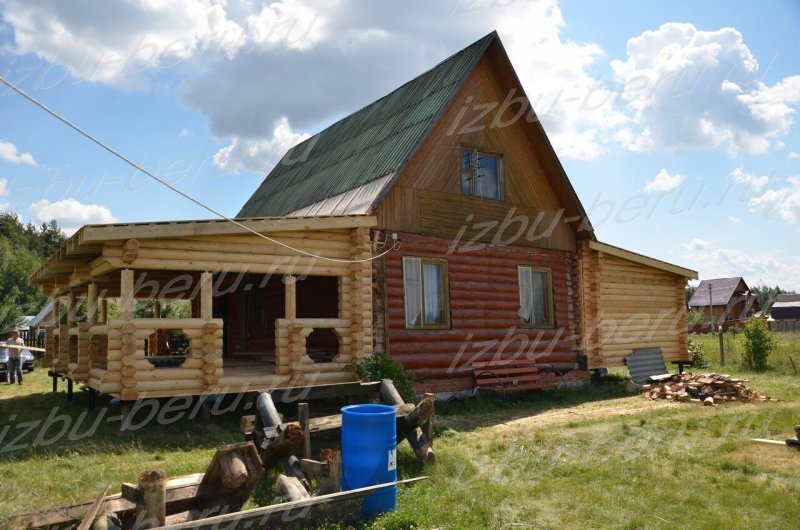 Пристройка к дому из круглого бревна