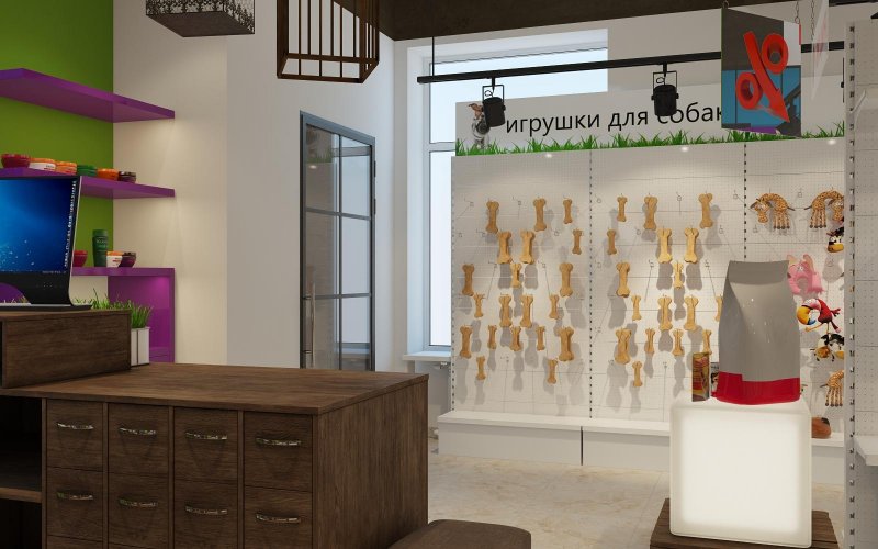 Дизайн интерьера зоомагазина