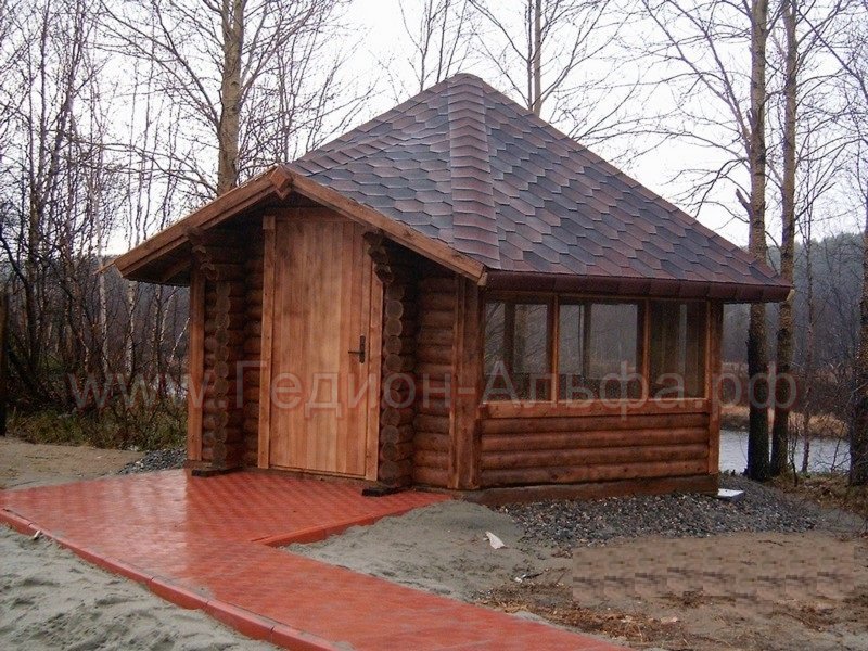 Пятиугольная зимняя беседка