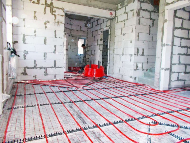 Теплый пол в доме из газобетона