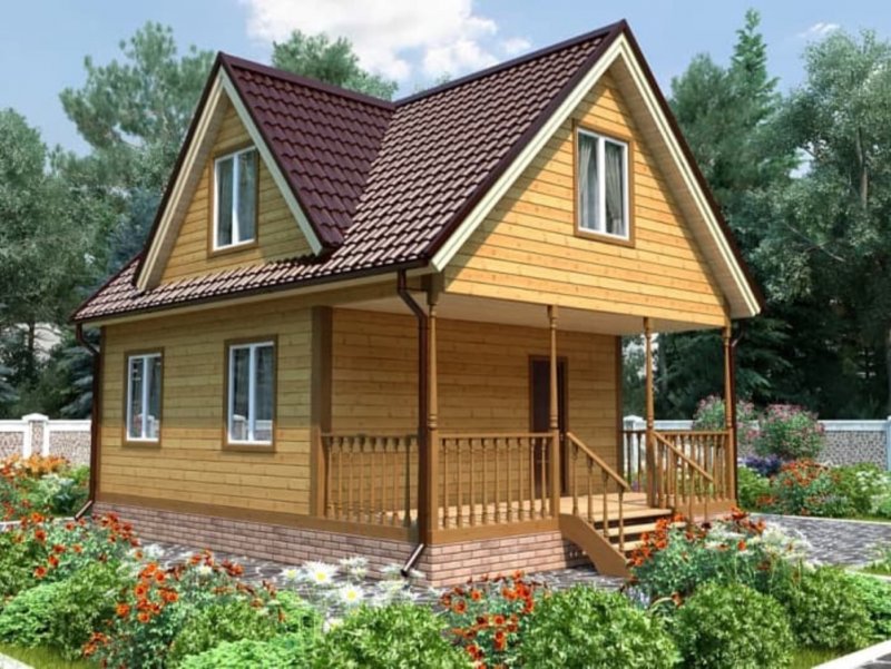 Дачный дом 6х8 каркасный