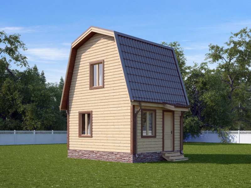 Дачный дом 4х4 с мансардой из бруса 150х150