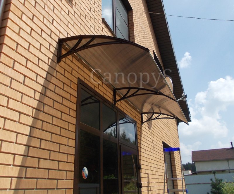 Козырьки Krovent из поликарбоната 1200х930х280 бронзовый (корич. Кроншт)