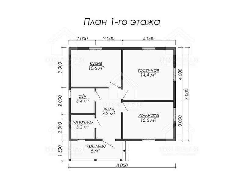 Планировка 7 на 8 одноэтажный