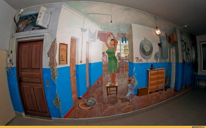 Рисование на стенах в подъезде