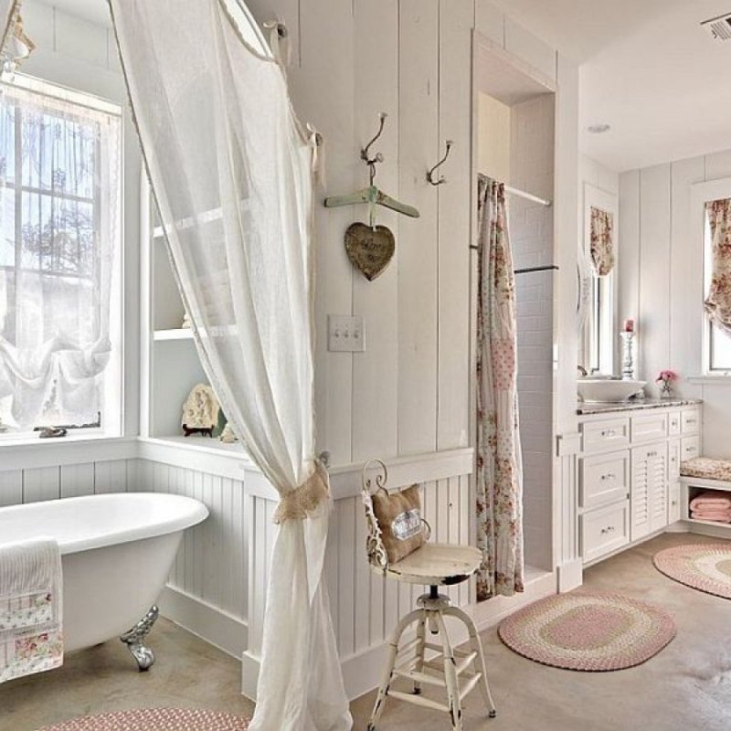 Стиль Shabby Chic ванная