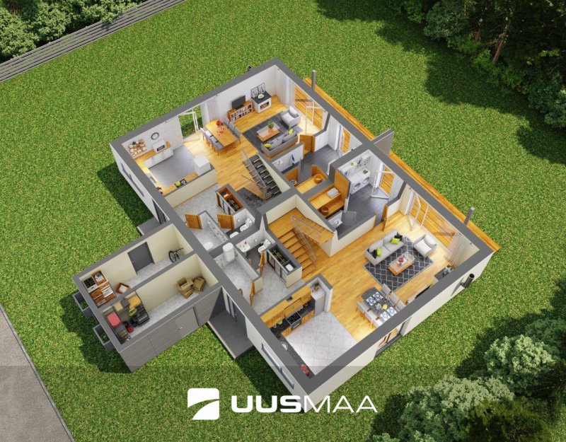 3d планировка первого этажа