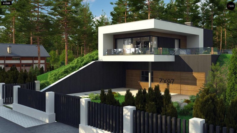 Дом с плоской крышей монолит 170 м