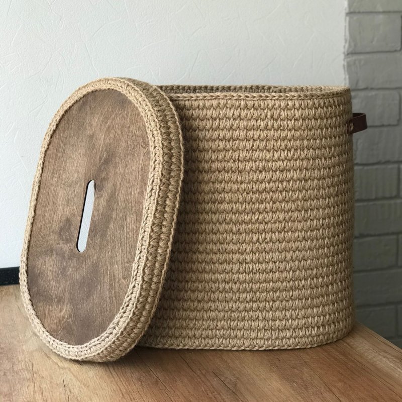Круглый коврик из джута