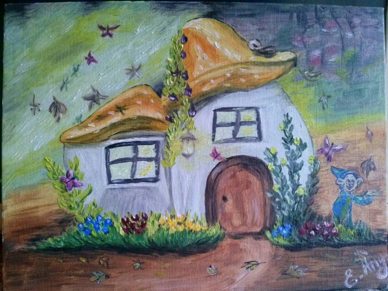 Нарисовать детской рукой дом