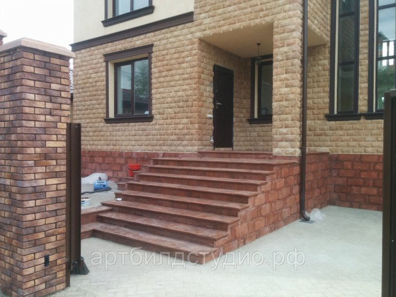 Искусственный камень крыльцо