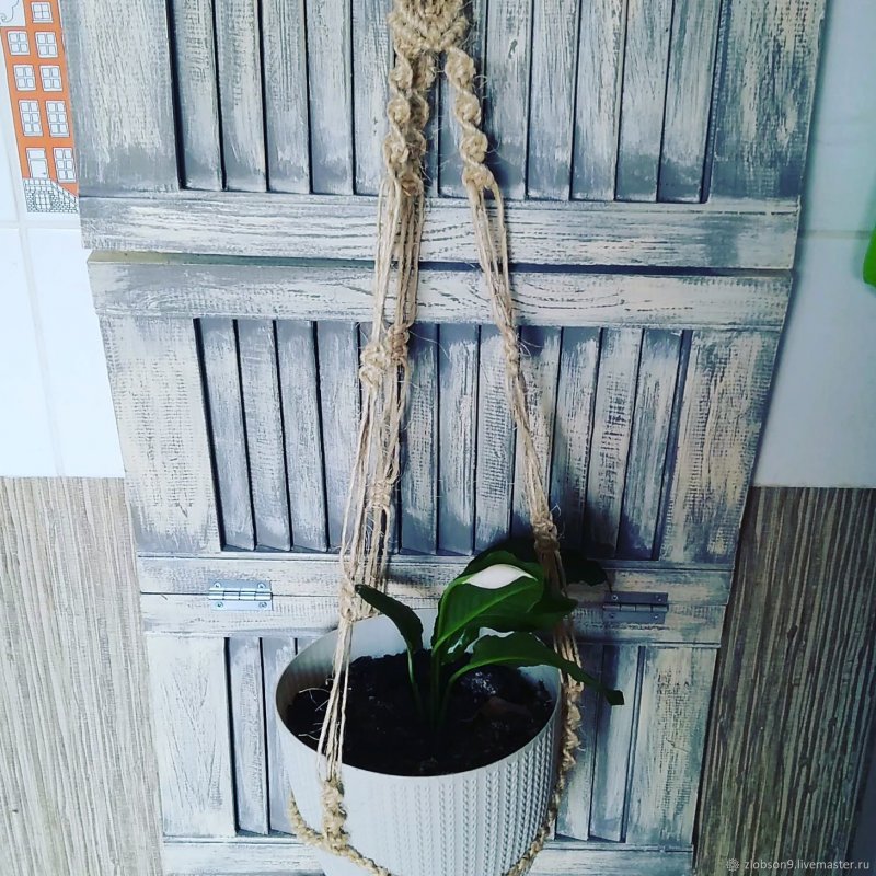 Кашпо макраме для домашних цветов