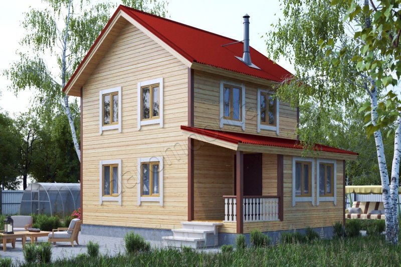 Дом 6 на 8 двухэтажный из бруса