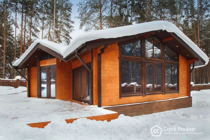 Дома из бруса с панорамными окнами