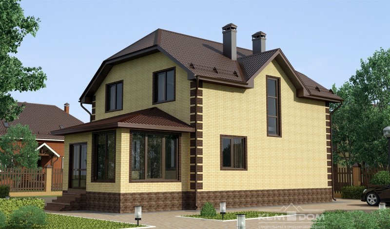 Мансардный дом из кирпича