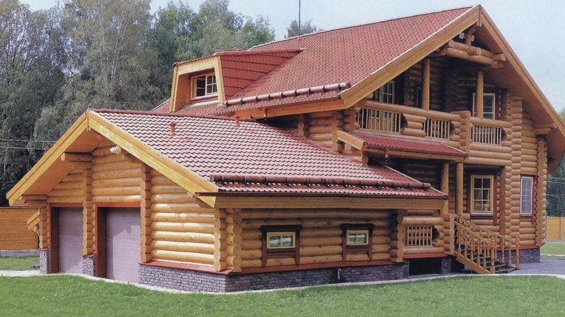 Деревянный коттедж из кругляка