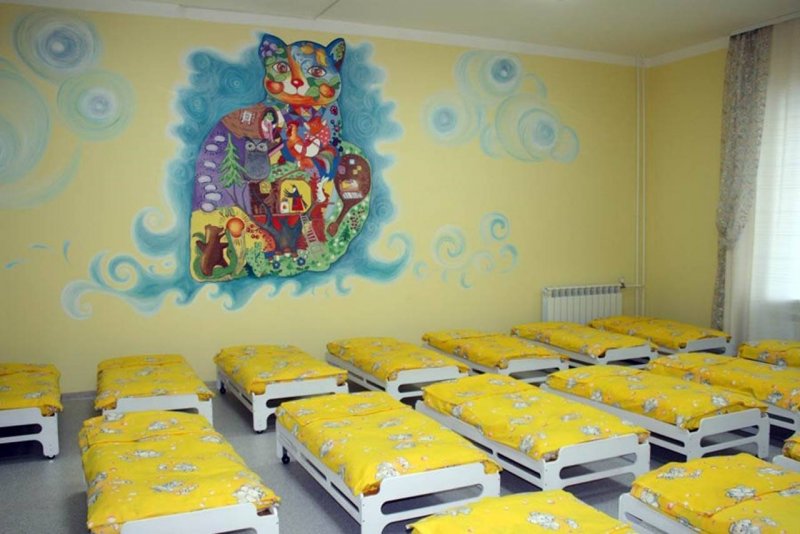 Спальные комнаты в детском саду