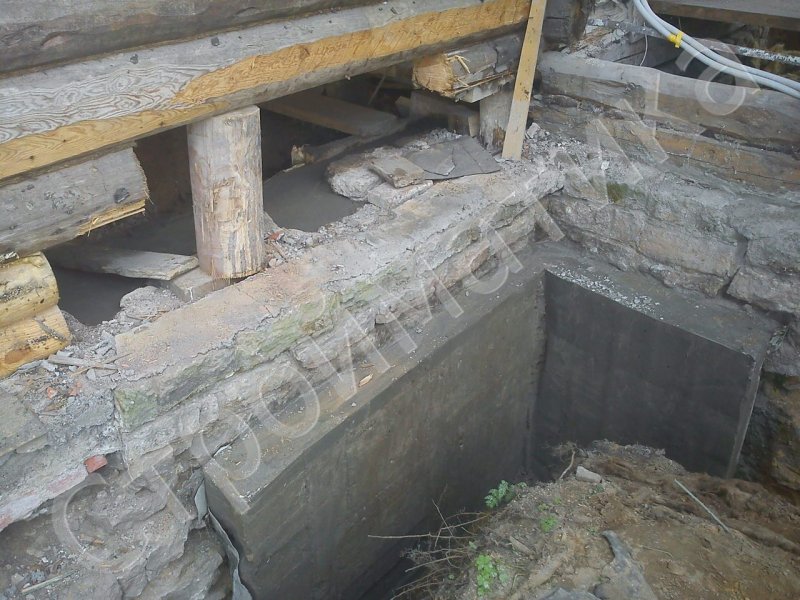 Укрепление фундамента старого дома изнутри