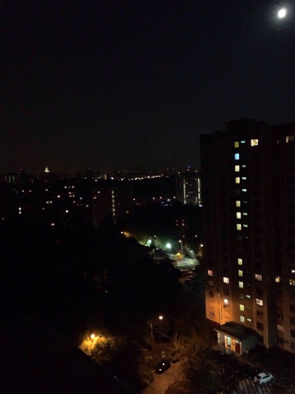 Вид с крыши дома ночью ю