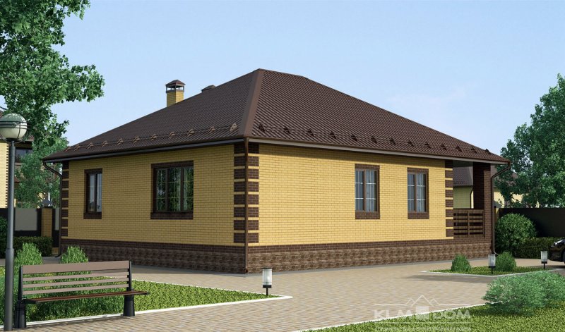Одноэтажный кирпичный домик