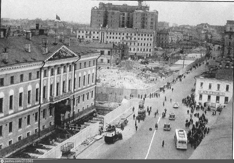 Перенос зданий в Москве на Тверской 1939