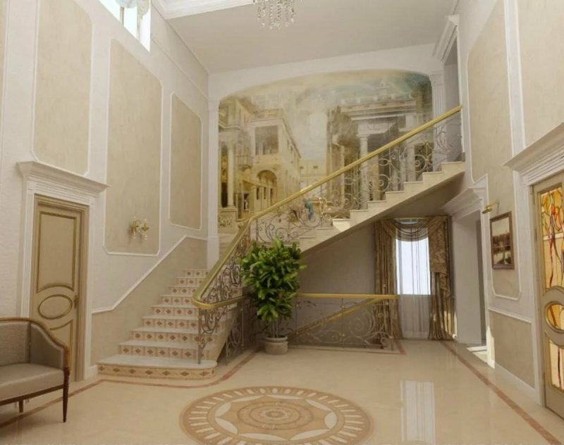 Фрески в интерьере холла