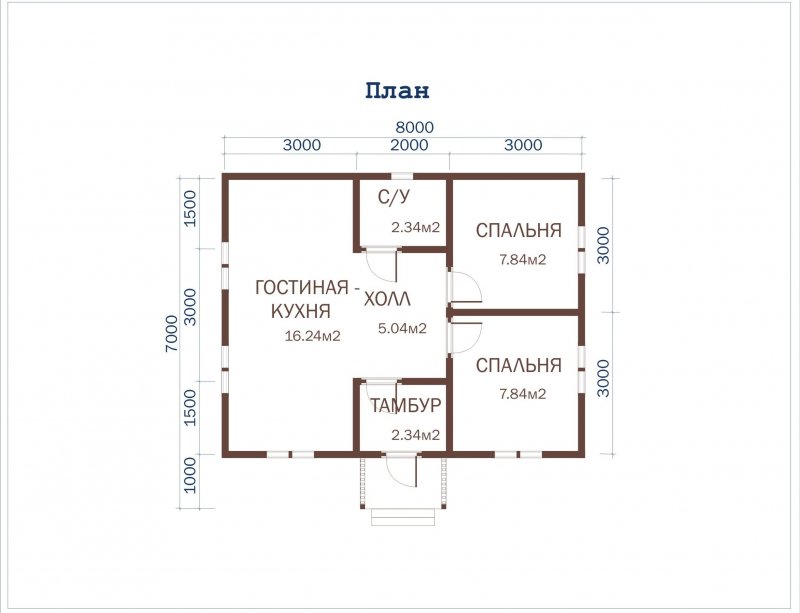 Планировка дачного домика 6х8 одноэтажный