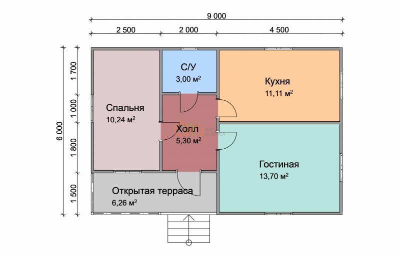 Дом 6х9 одноэтажный планировка с террасой