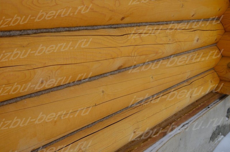 Двери белые межкомнатные в доме из оцилиндрованного бревна