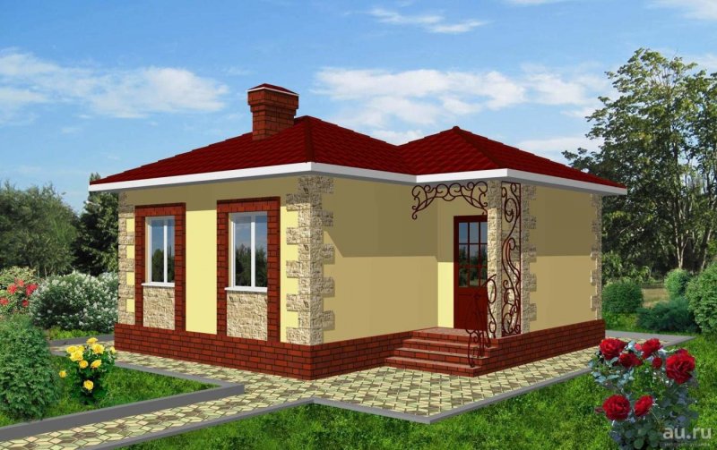 Одноэтажный загородный дом из сэндвич панелей