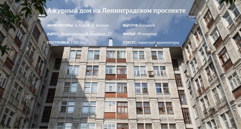 Ажурный дом Ленинградский проспект 27
