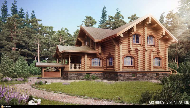Красивые срубы домов